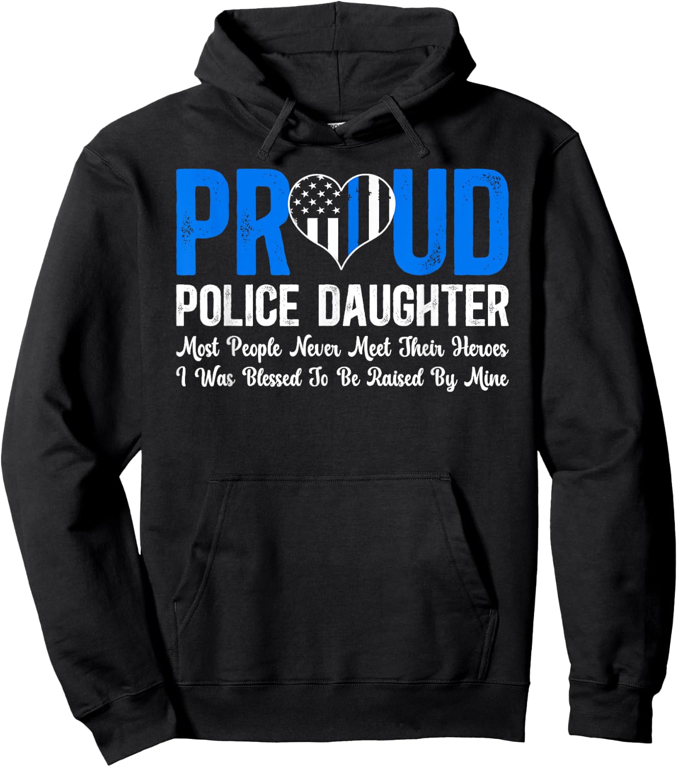 Proud Police Daughter Cop Daughter Police Officer Daughter Hoodie - Hoodie | Black