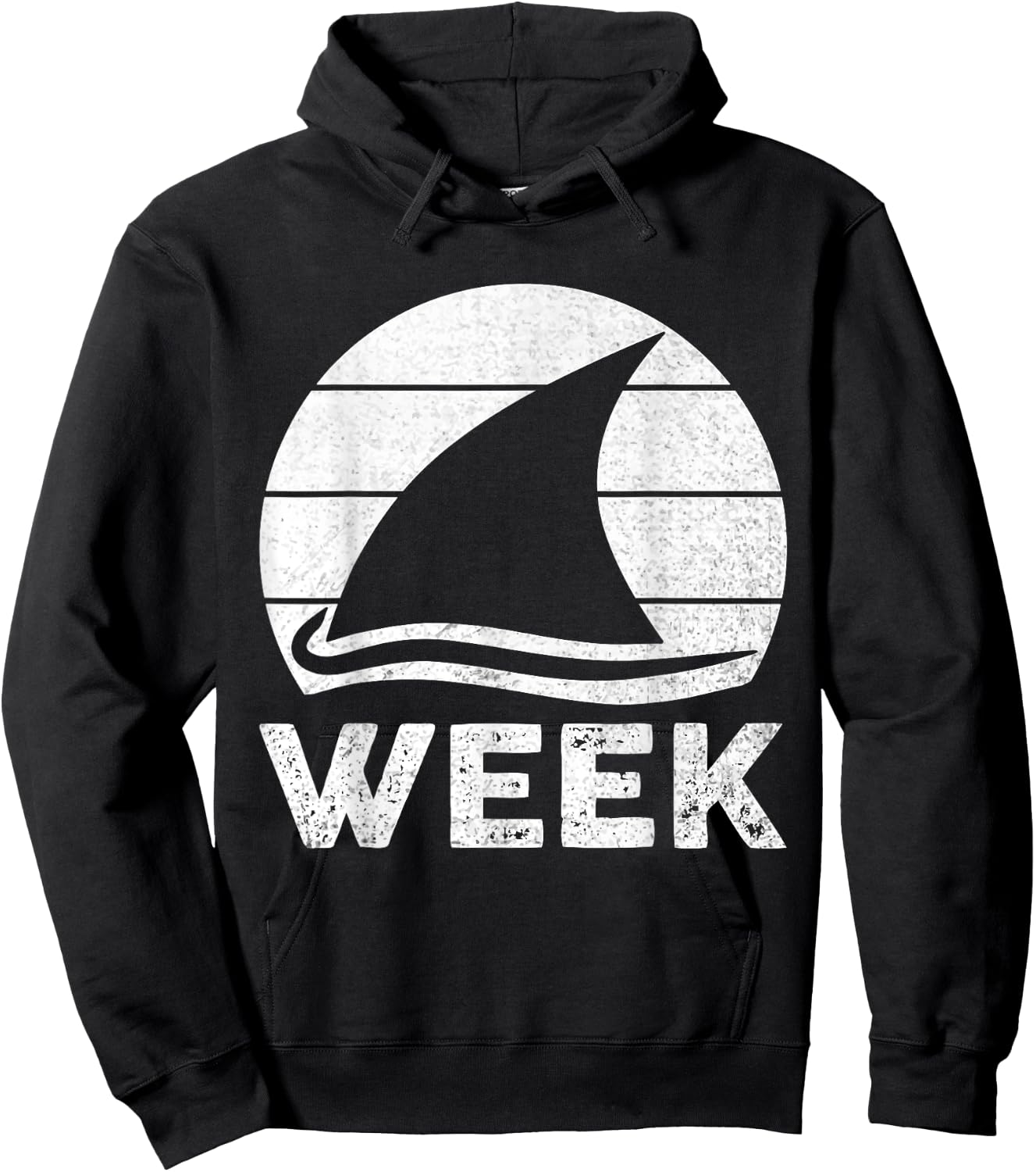 2025 Week Retro Shark Fin Lover Sea Ocean Animal Summer Trip Women Kids Hoodie - Hoodie | Black