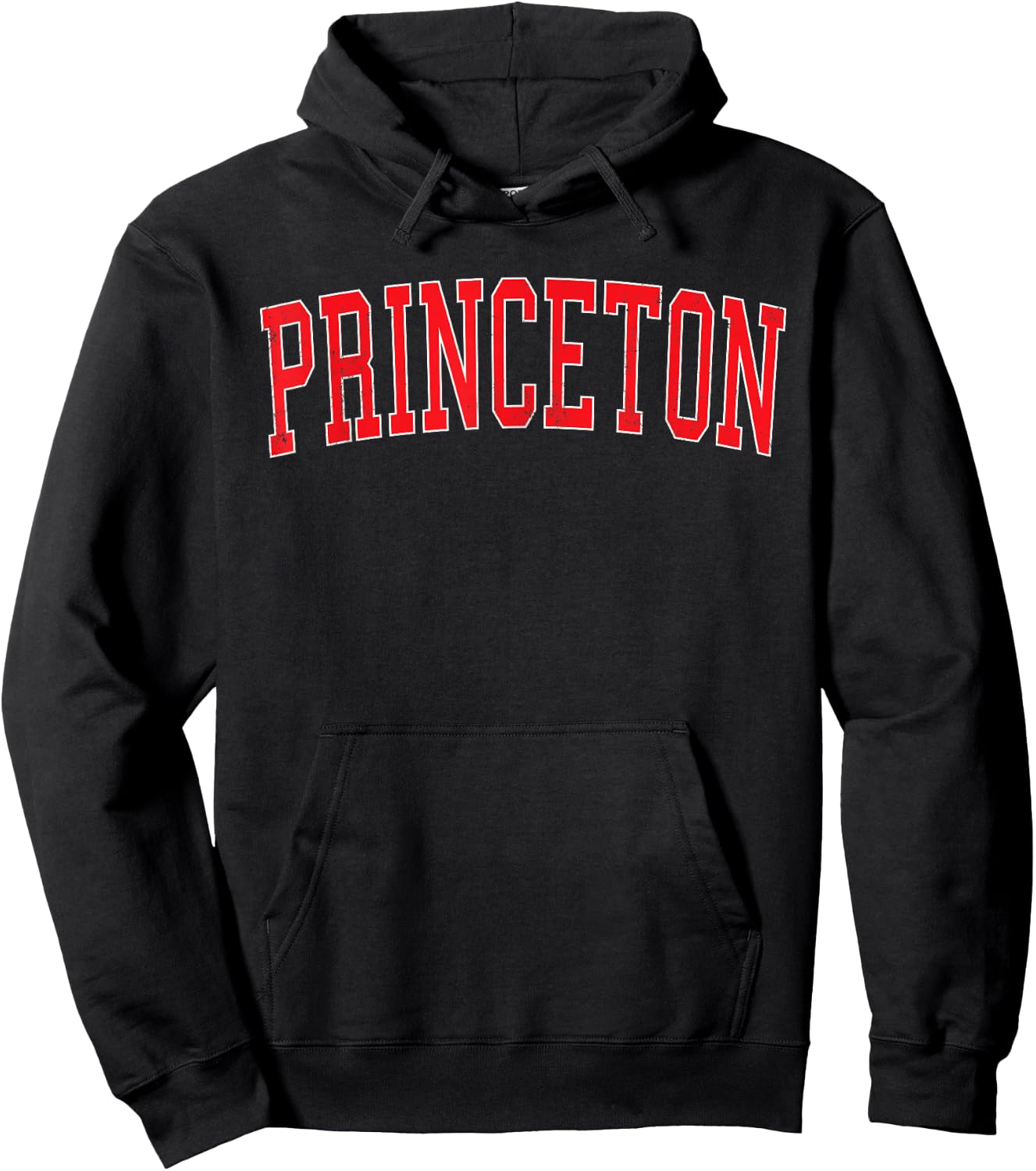 Vintage Princeton FL Distressed Red Varsity Style Hoodie - Hoodie | Black