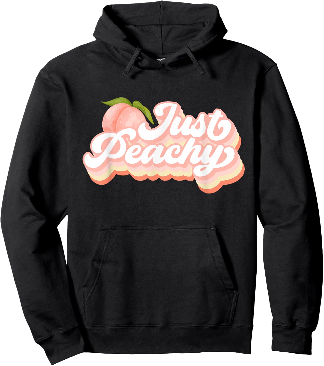 Vintage Just Peachy Peaches Women Summer Fruit Hoodie - Hoodie | Black