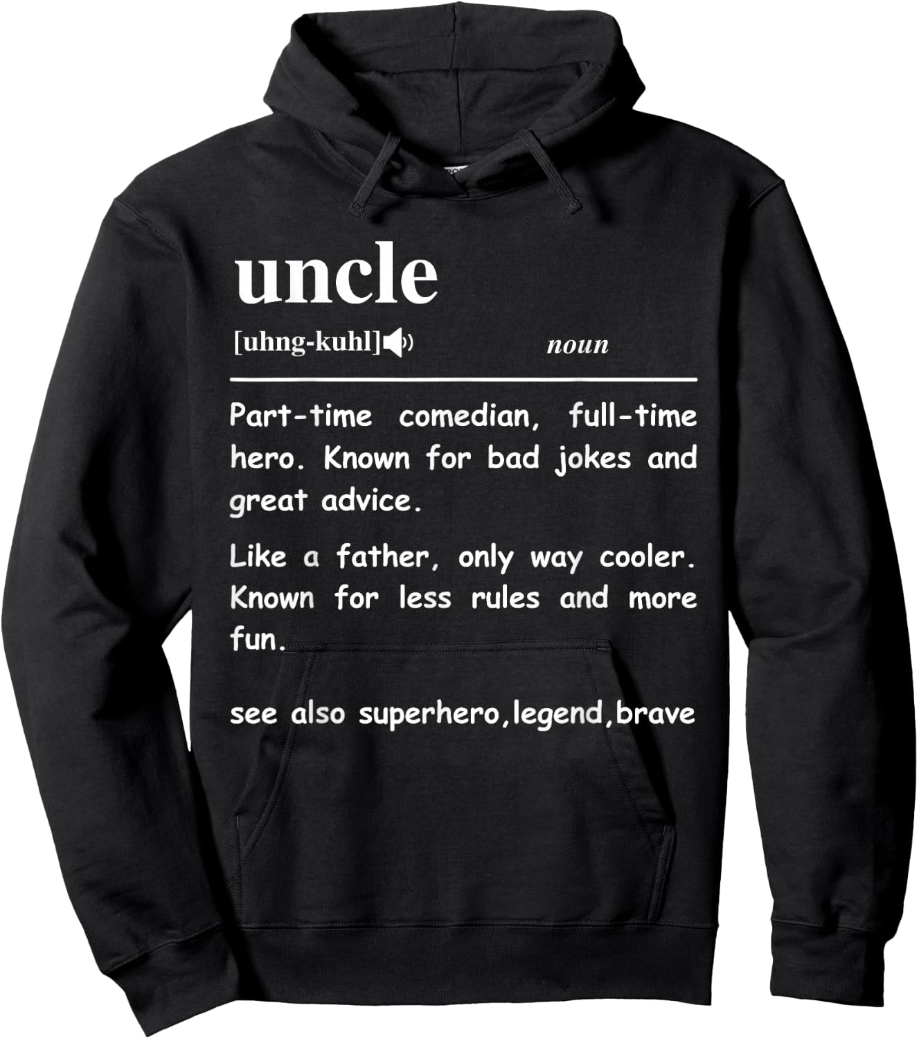 Uncle Definition Funny Uncle Definition Hoodie - Hoodie | Black