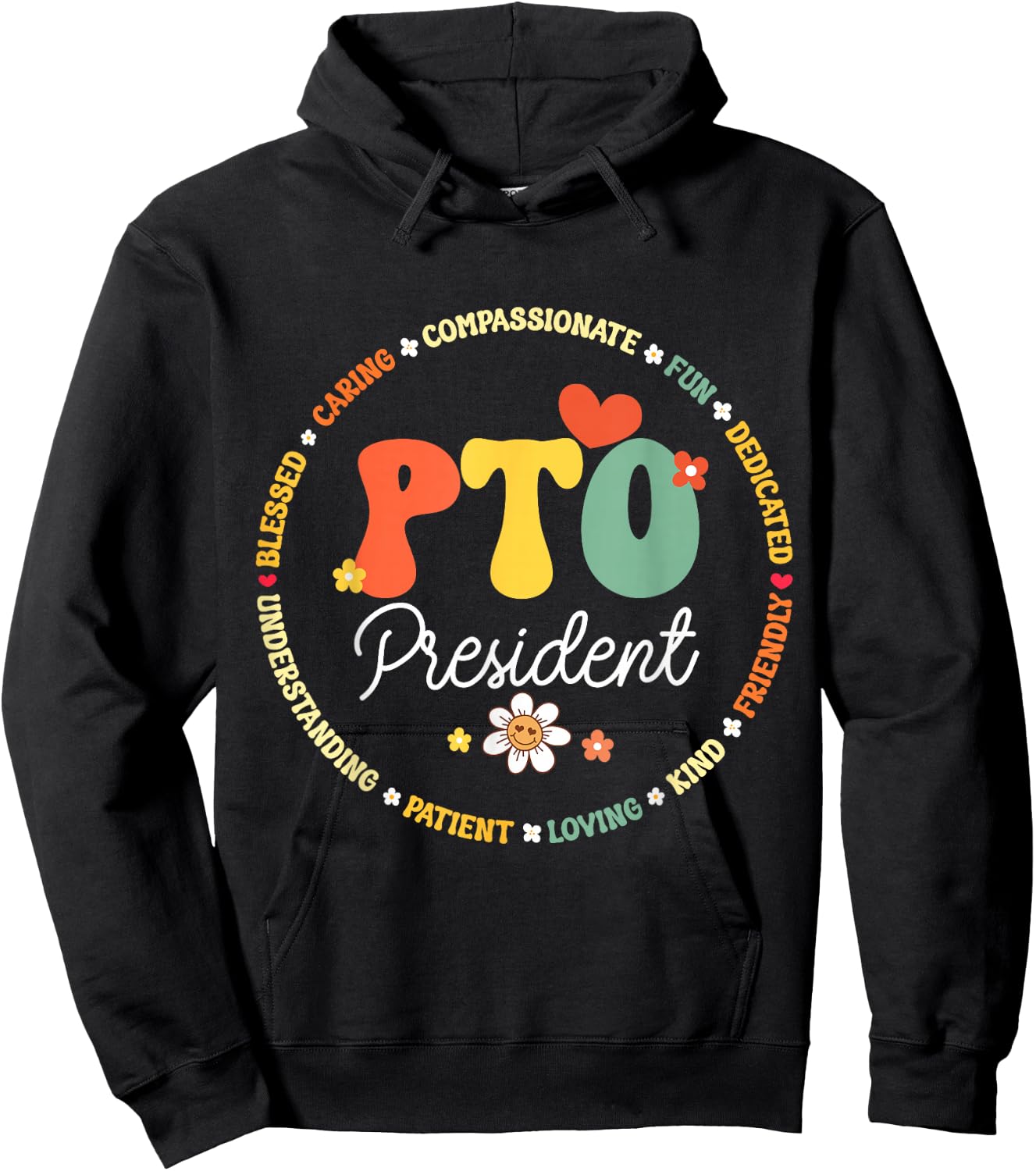 PTO President Back to School Matching Group Parent Teacher Hoodie - Hoodie | Black