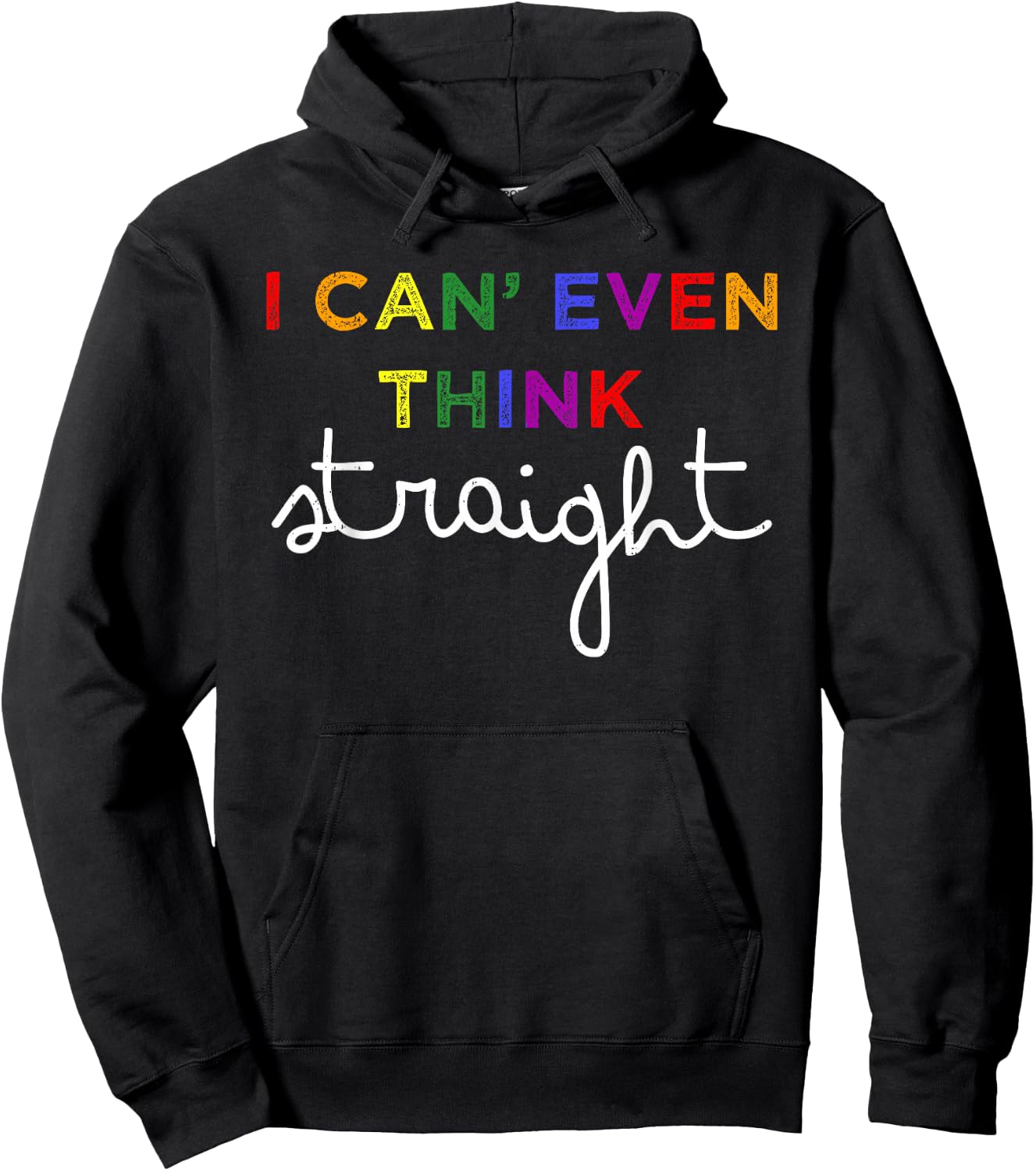 Think Straight LGBT Rainbow Lesbian Gay Pride Ally Men Women Hoodie - Hoodie | Black