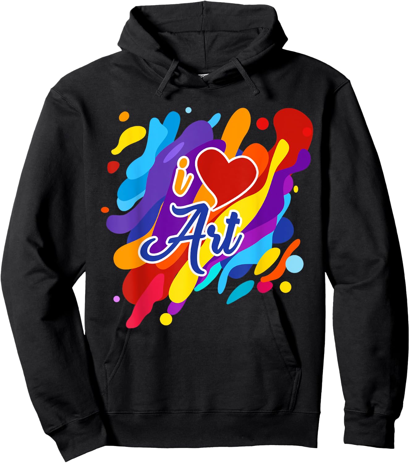 Cool I Love Art Teacher Artist Gift Supplies Men Women Kids Hoodie - Hoodie | Black