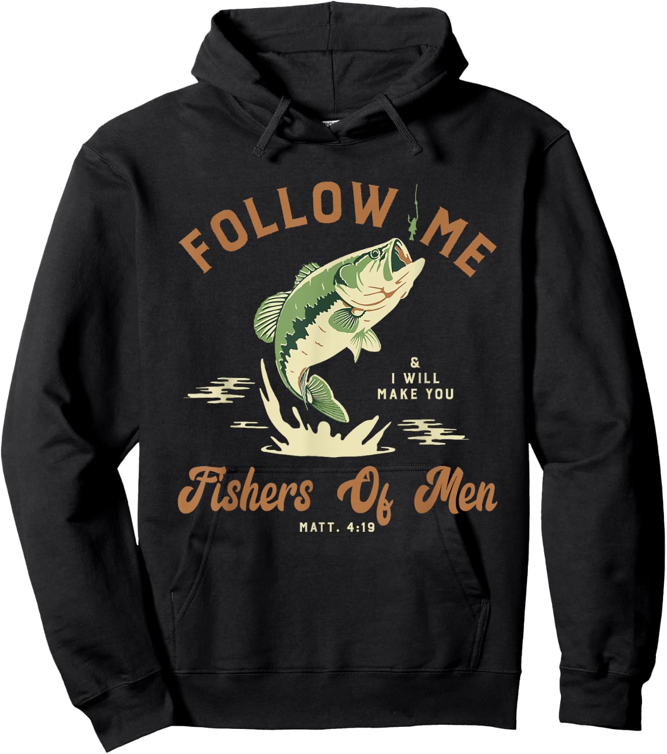 Fishers Of Men Retro Vintage Christian Bible Gift Hoodie - Hoodie | Black