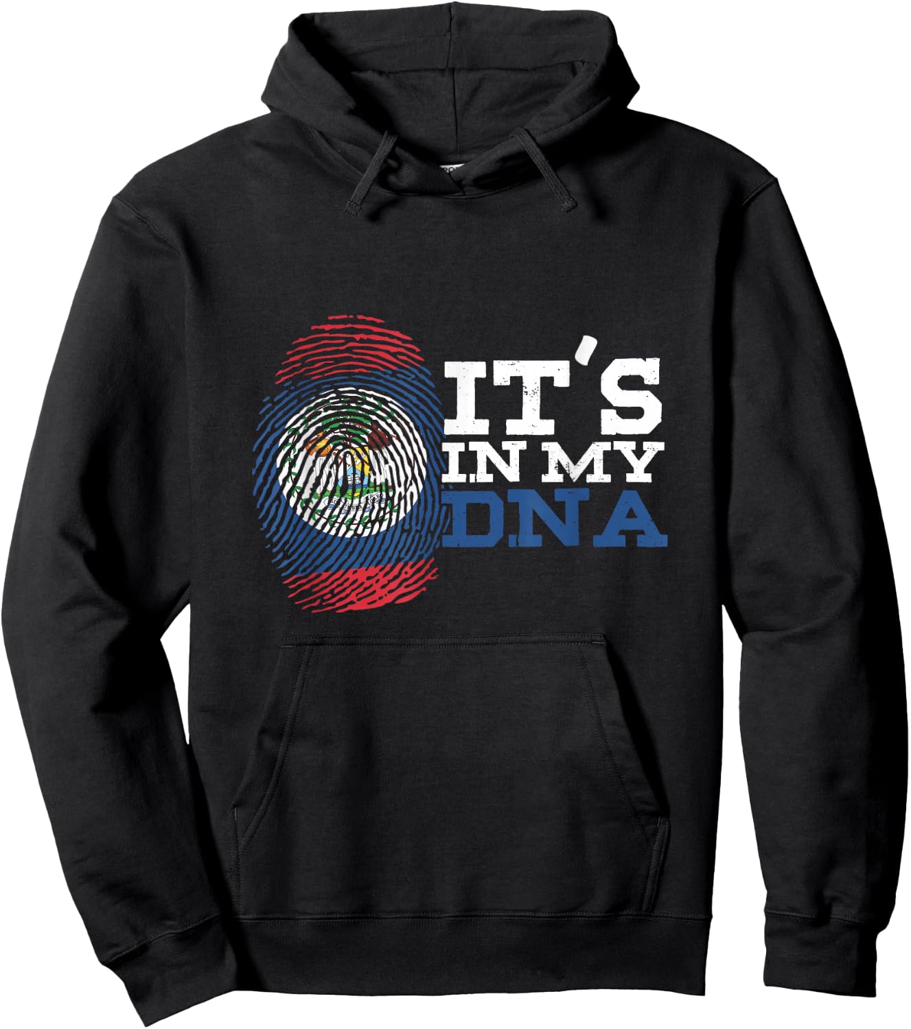 Belizean Descent Roots Heritage It's In My DNA Belize Flag Hoodie - Hoodie | Black