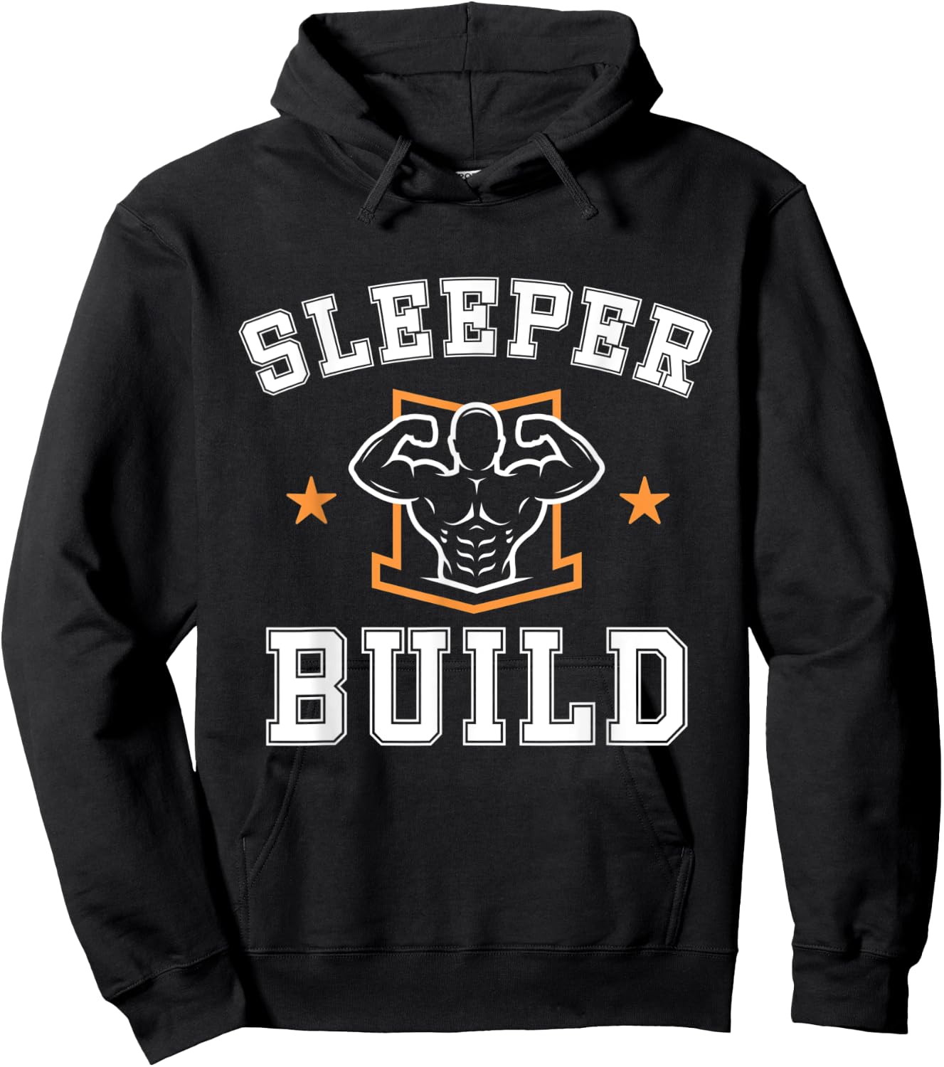 College skinny strong gym athlete funny sleeper build Hoodie - Hoodie | Black