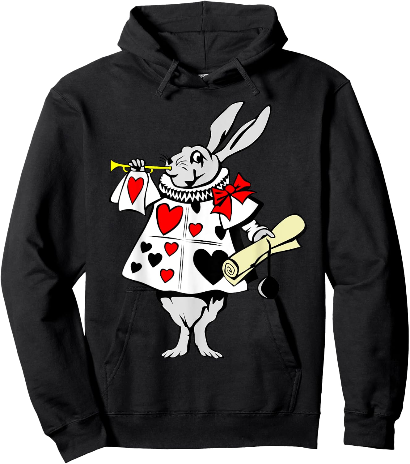 Alice in Wonderland Rabbit easter bunny playing music Hoodie - Hoodie | Black