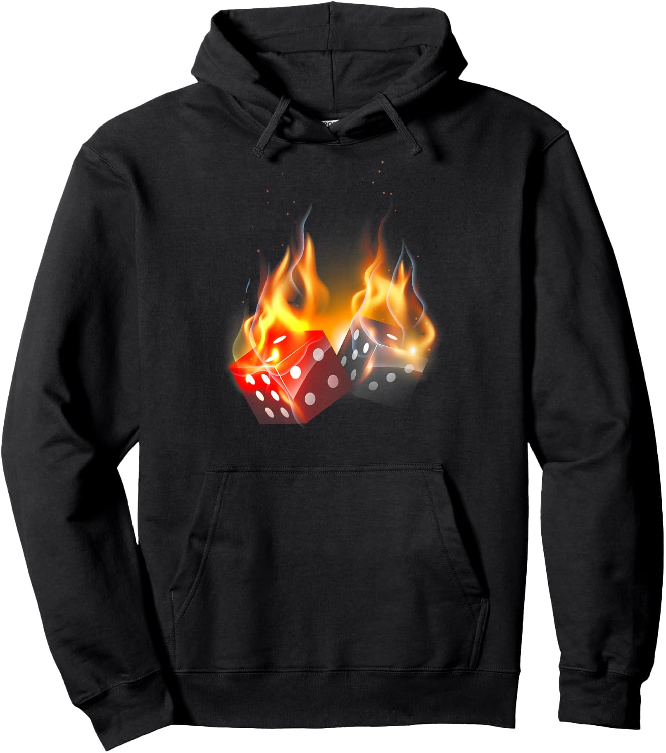 Las Vegas Casino Dice Flame Fire Cool Hoodie - Hoodie | Black