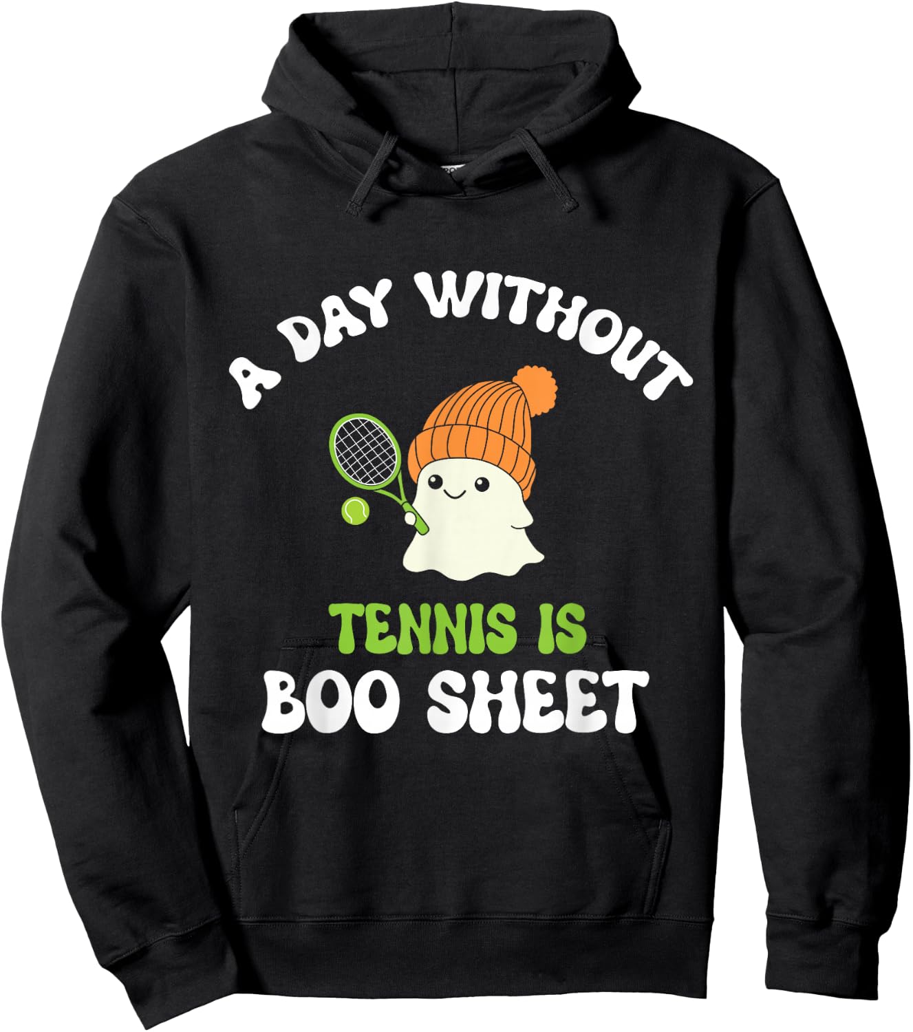 Funny Halloween A Day Without Tennis Is Boo Sheet Hoodie - Hoodie | Black