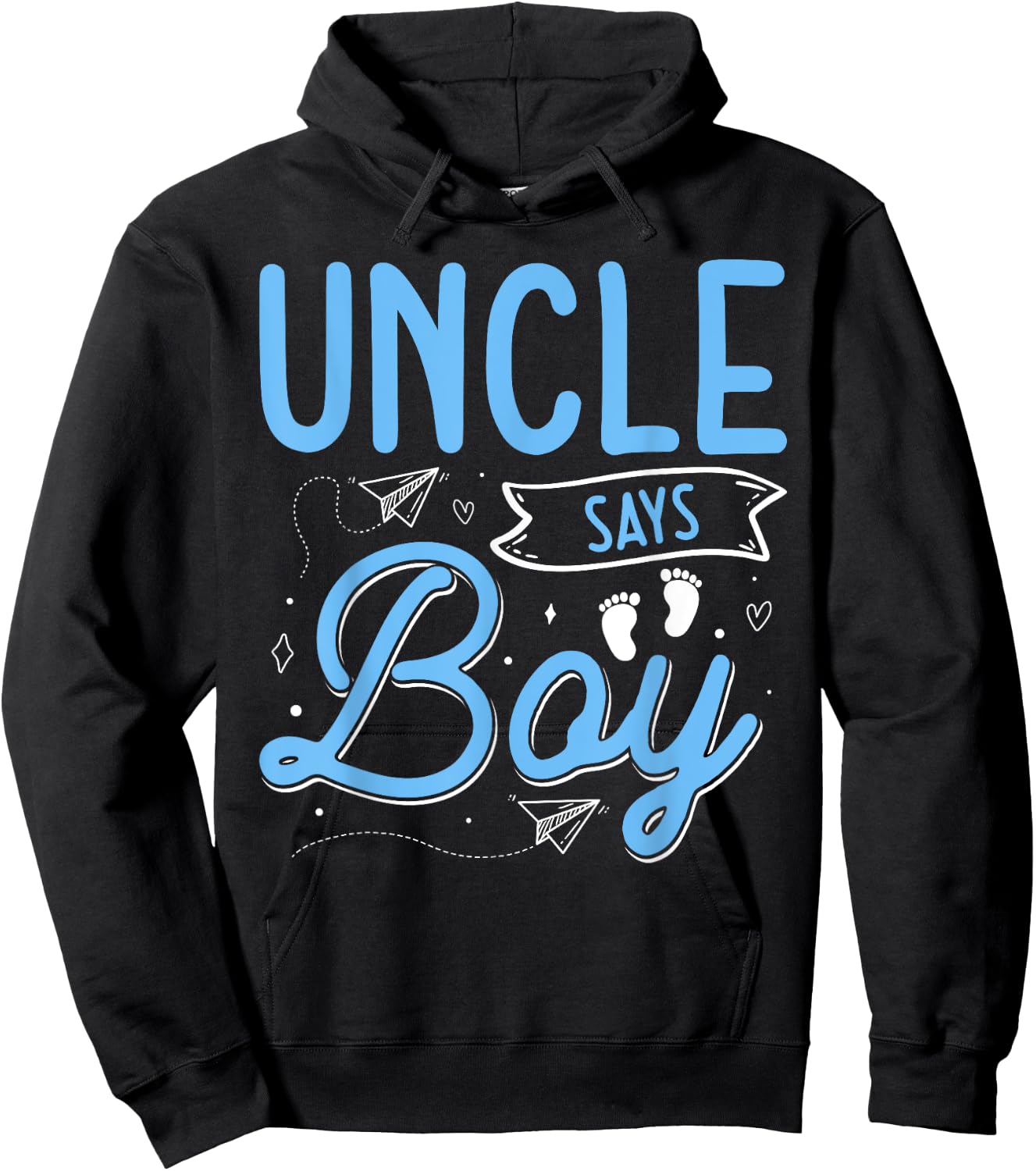 Uncle Says Boy Matching Family Team Boy Gender Reveal Hoodie - Hoodie | Black