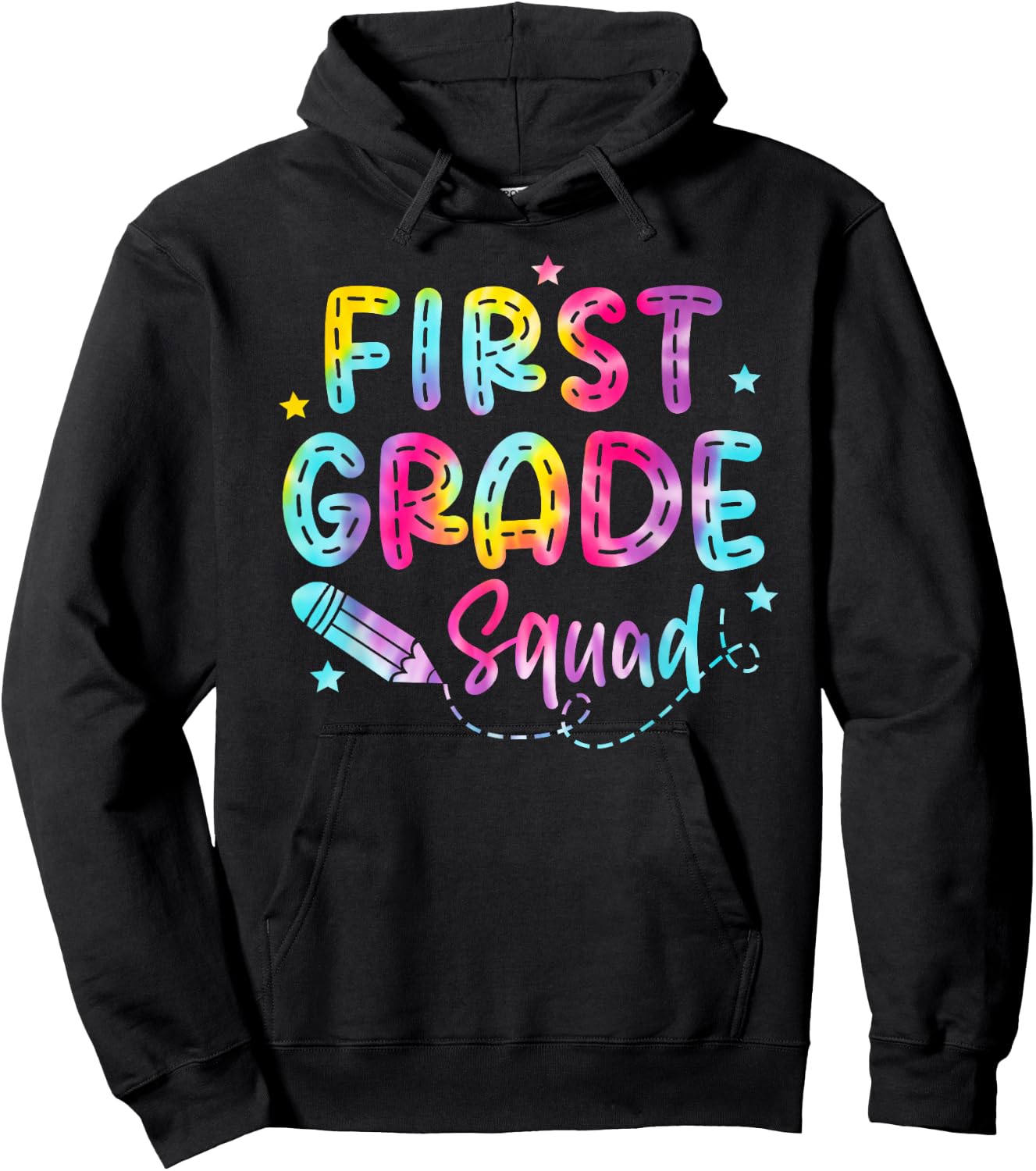 1st First Grade Squad Student Teacher Back To School Tie Dye Hoodie - Hoodie | Black