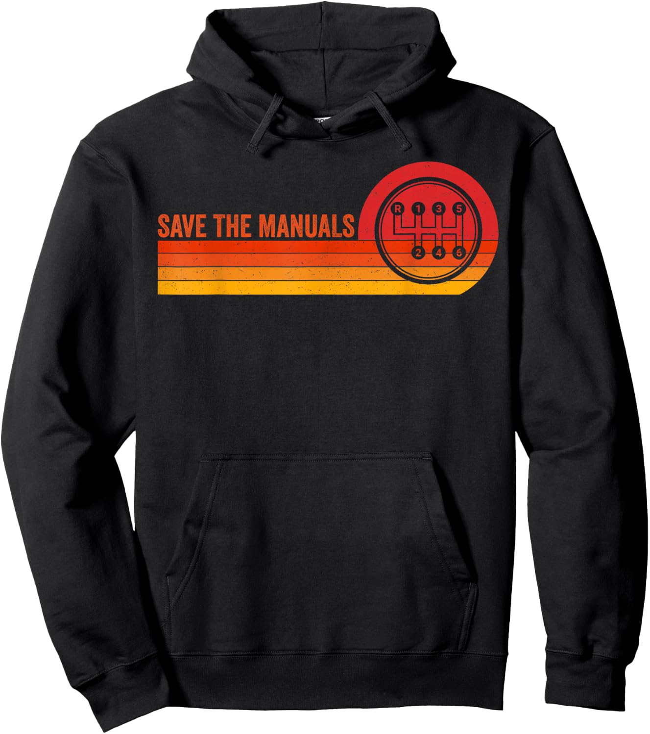Save The Manuals 6 Speed Manual Transmission Three Pedals Hoodie - Hoodie | Black