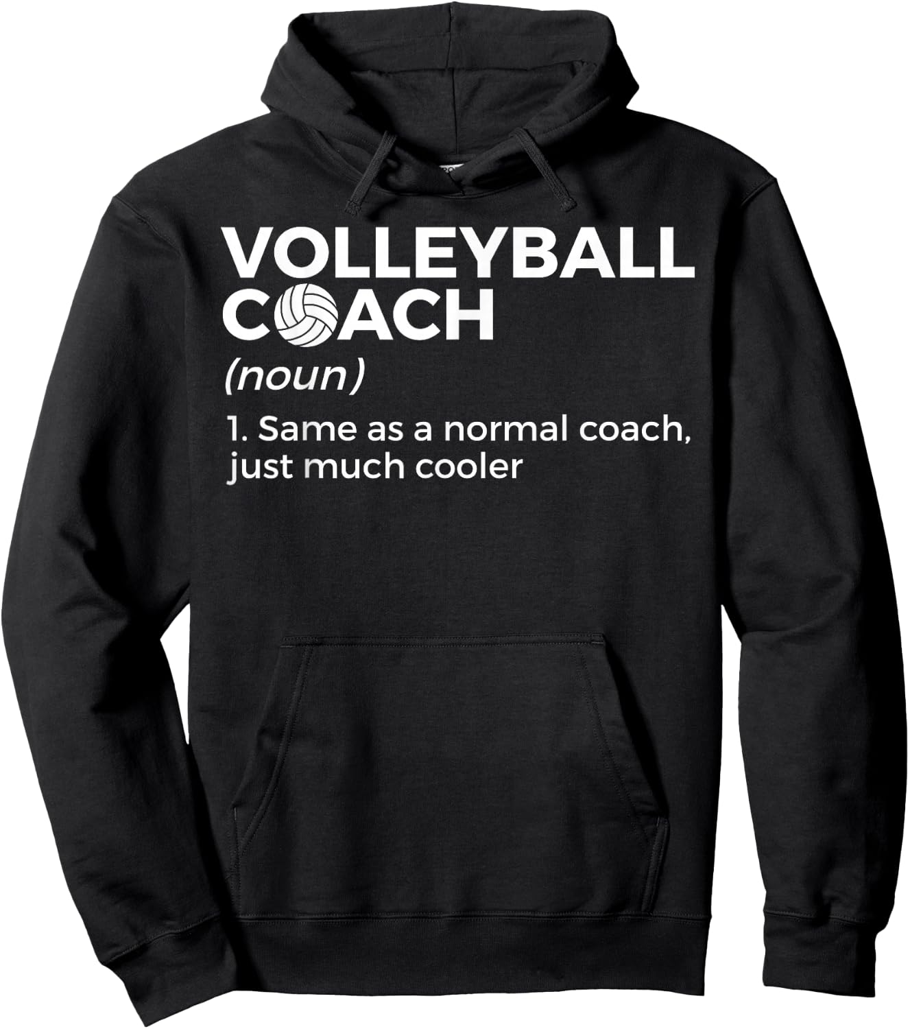 Funny Volleyball Coach Definition Hoodie - Hoodie | Black