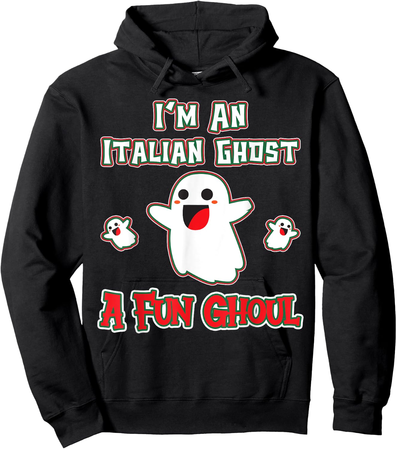 Funny Italian Shirts Italy Halloween Ghost A Fun Ghoul Hoodie - Hoodie | Black