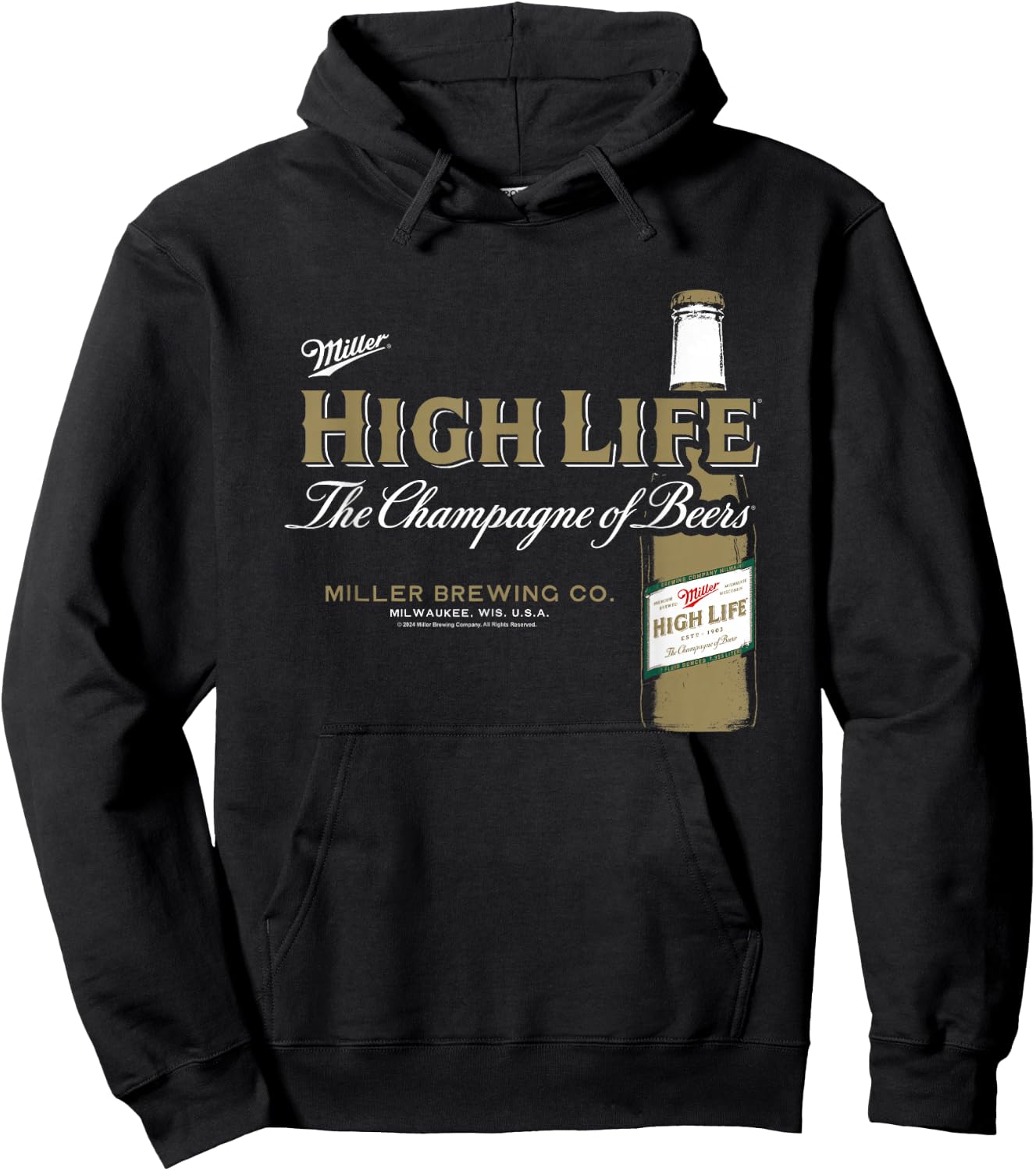 Miller High Life The Champagne Of Beers Brewing Co. Vintage Hoodie - Hoodie | Black