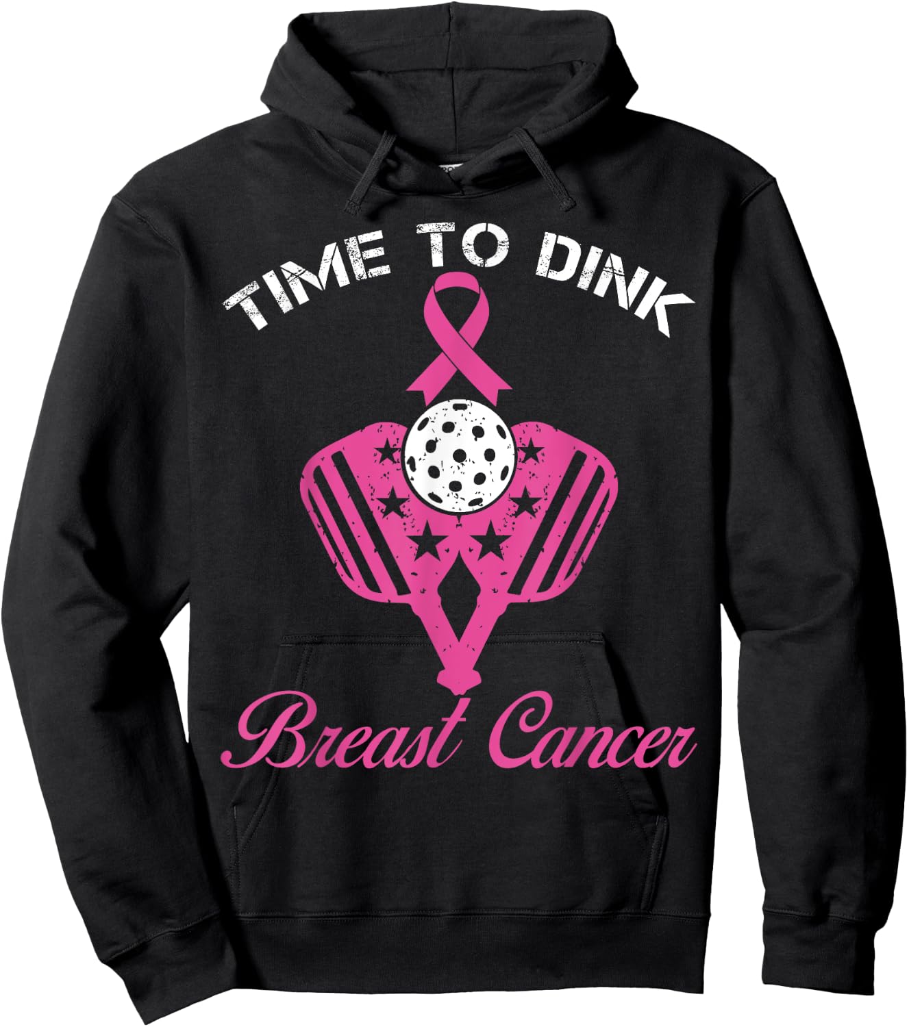 Time To Dink Breast Cancer Awareness Pickleball Pink Hoodie - Hoodie | Black