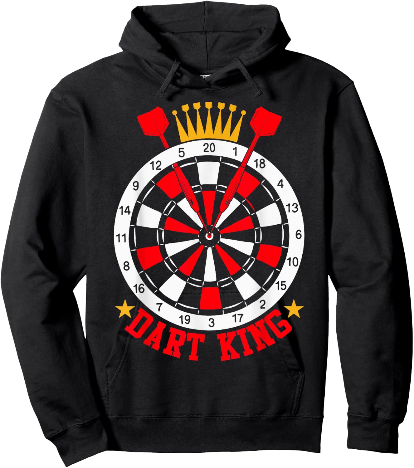 Dart King Funny Dart Board and Dart Game Lover Men Hoodie - Hoodie | Black