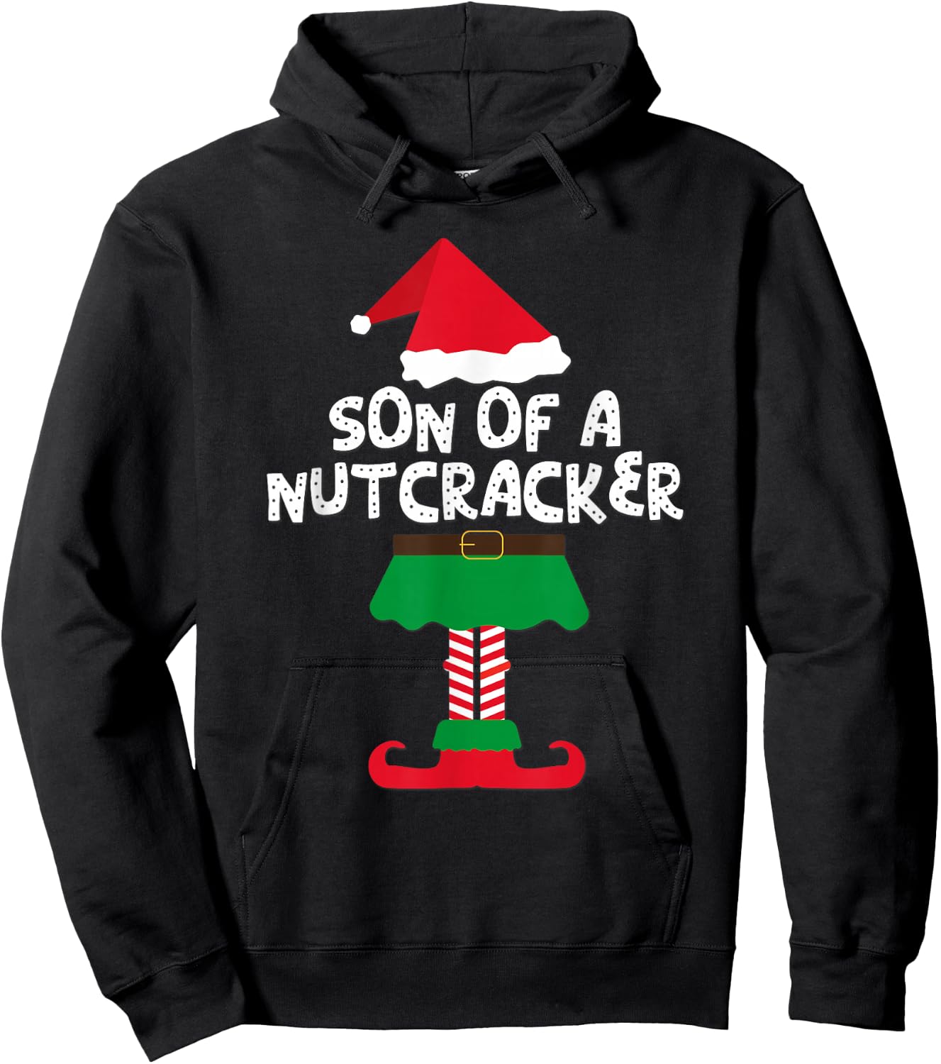 Son Of A Nutcracker Elf Matching Christmas And Boys Hoodie - Hoodie | Black