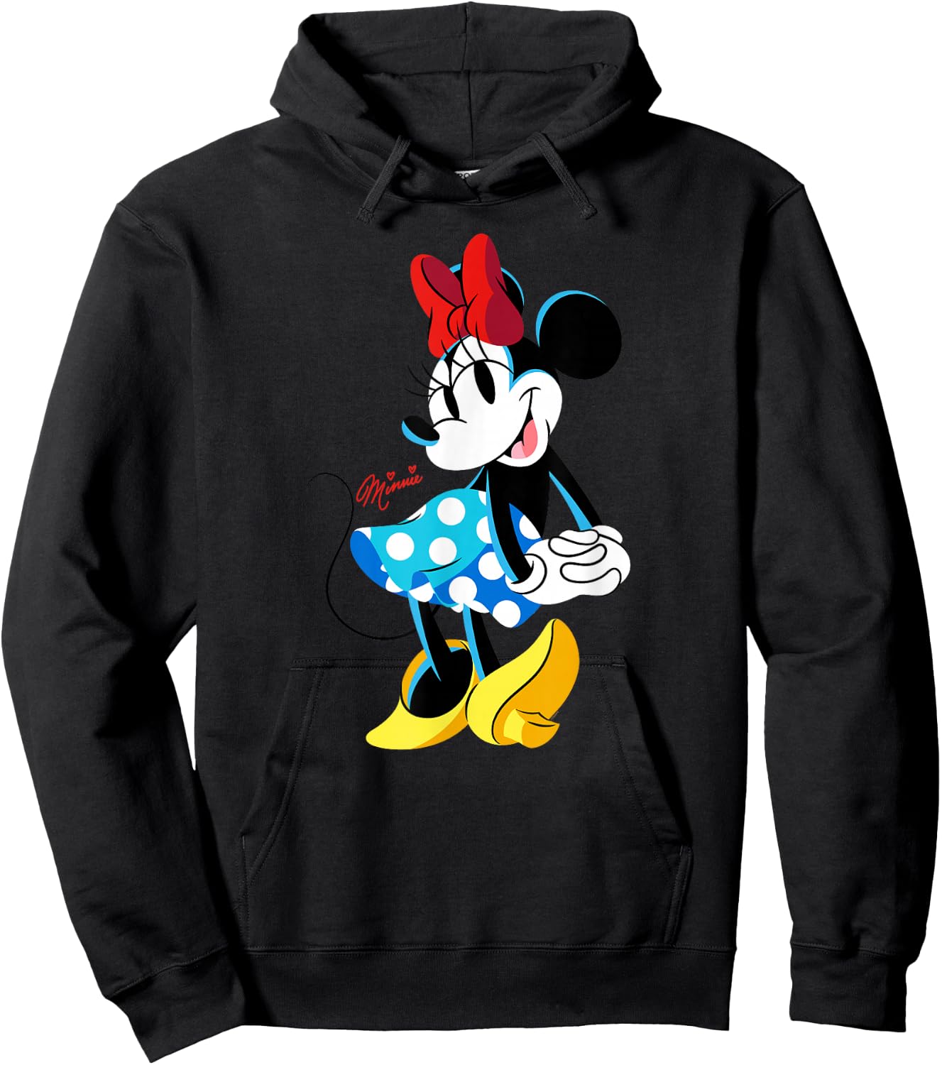 Disney Minnie Mouse Polka-Dot Skirt Cute Retro Vintage Pose Hoodie - Hoodie | Black