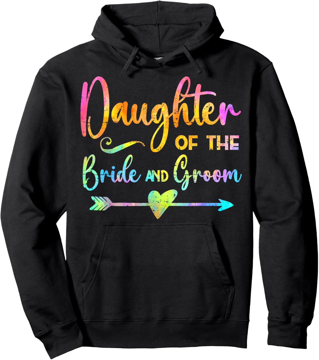 Daughter of the Bride & Groom Tie Dye Wedding Party Hoodie - Hoodie | Black
