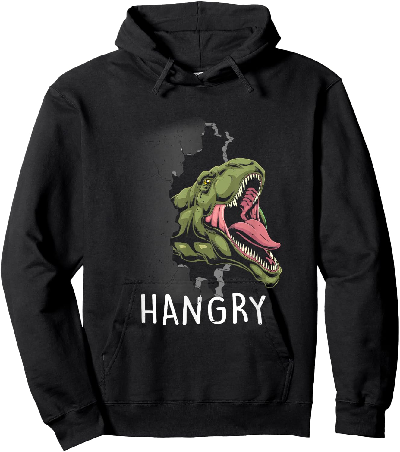 Funny Hangry T-Rex Lover Dinosaur Animal Cartoon Hoodie - Hoodie | Black