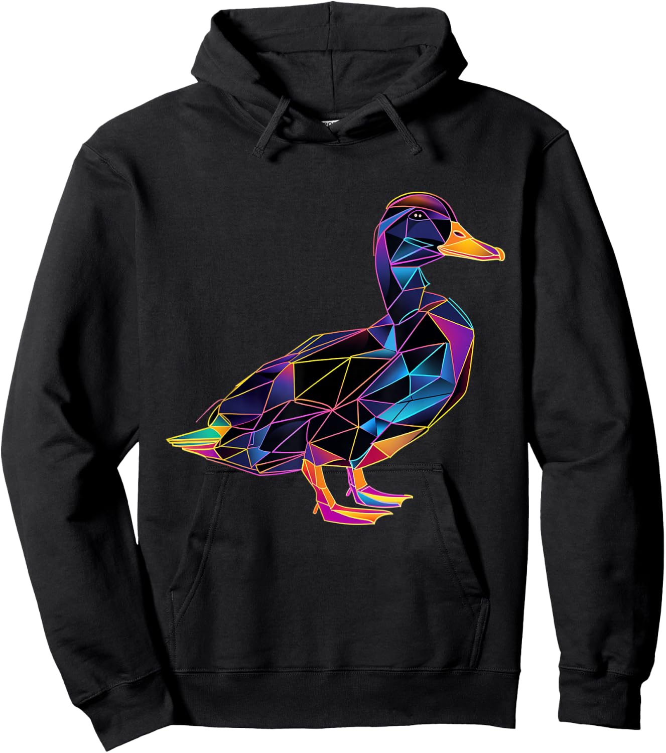 Duck Polygon Colorful Waterfowl Mallard Duck Lover Hoodie - Hoodie | Black