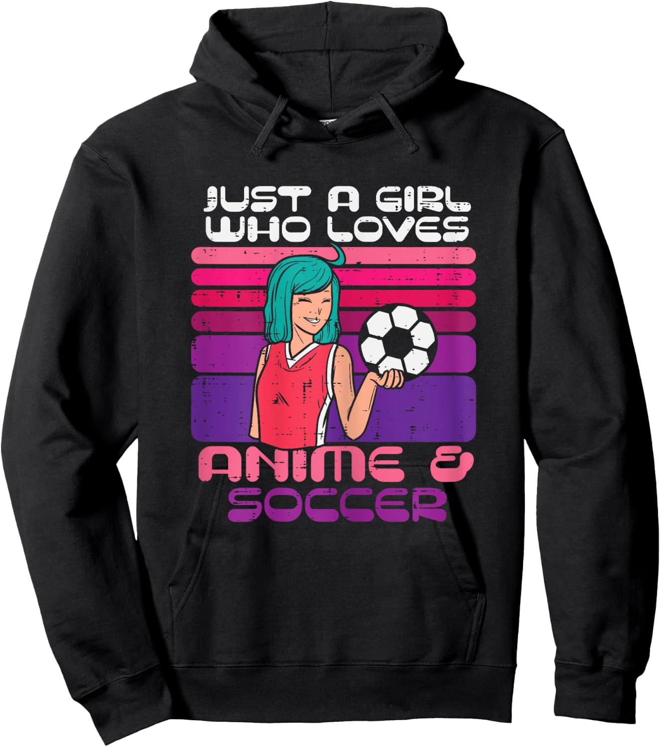 Girl Who Loves Anime Soccer Football Japaese Manga Otaku Hoodie - Hoodie | Black