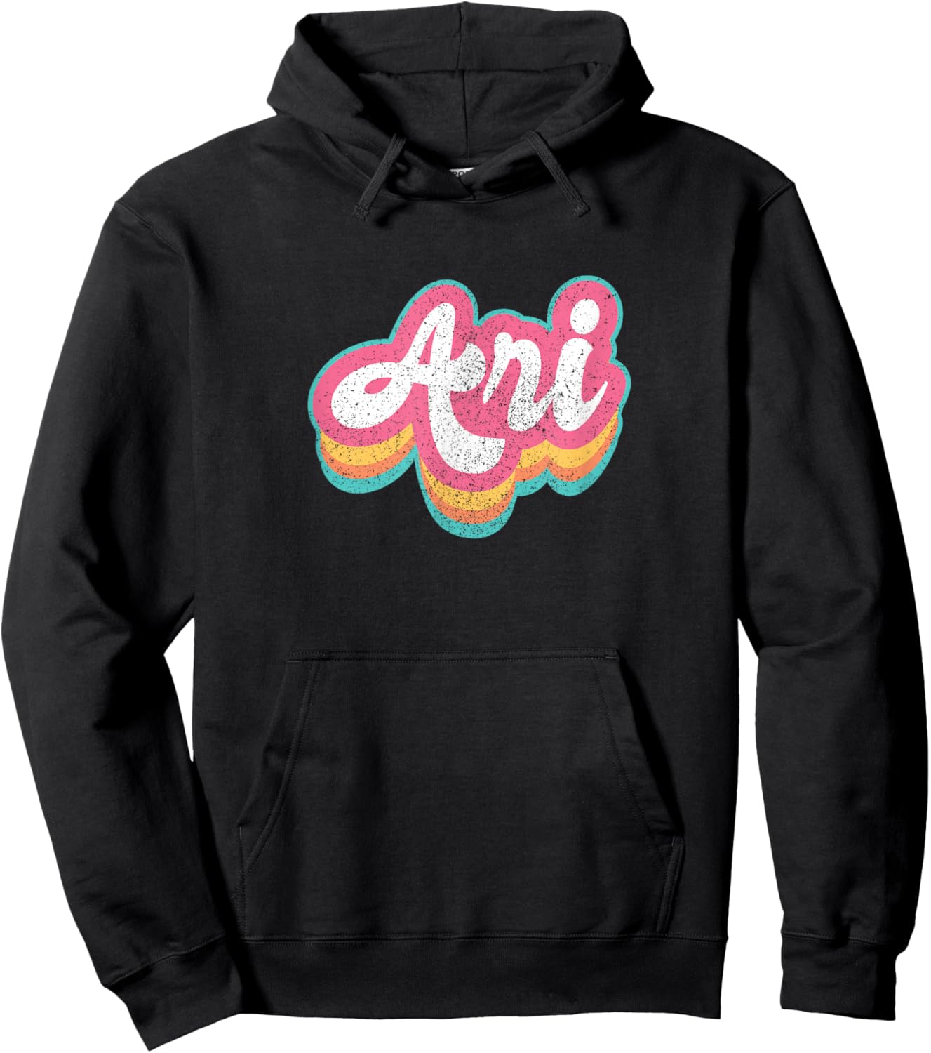 Ari First Name Girl Vintage 70s 80s Personalized Hoodie - Hoodie | Black