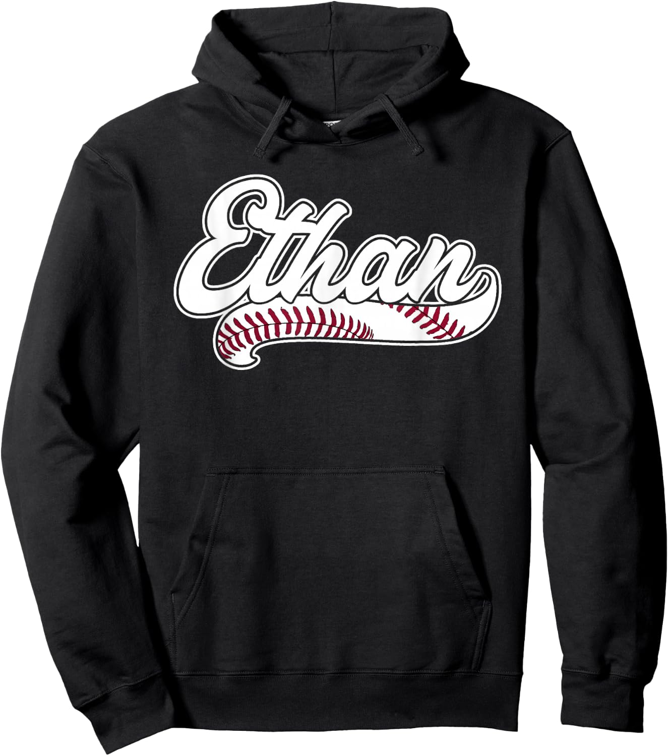 Ethan Personalized Baseball Fan Birthday Name Hoodie - Hoodie | Black