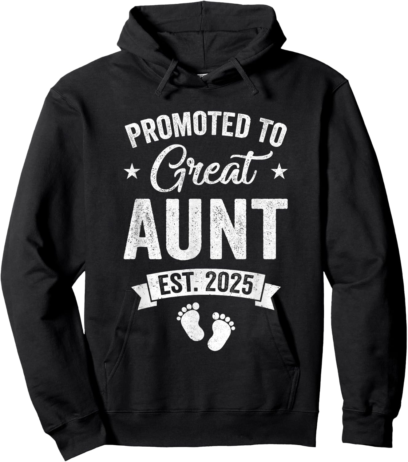 Promoted To Great Aunt Est 2025 Pregnancy Announcement Hoodie - Hoodie | Black