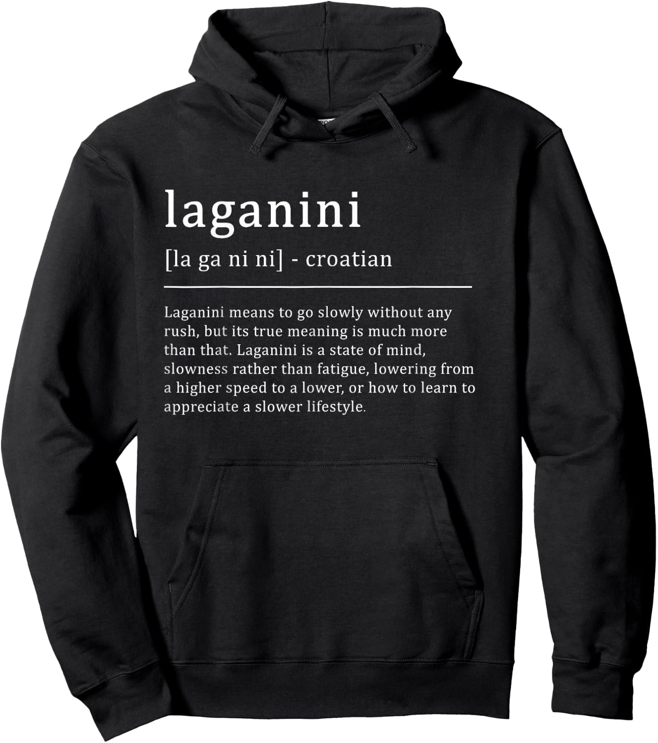 Laganini Definition Croatian Hoodie - Hoodie | Black