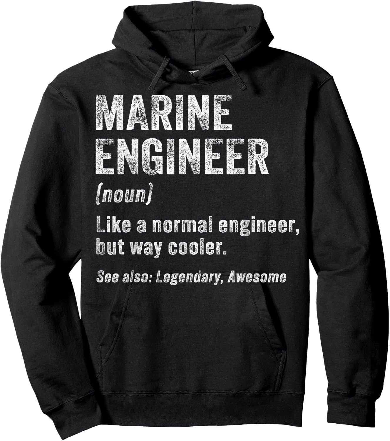 Funny Marine Engineer Definition Marine Engineering Hoodie - Hoodie | Black