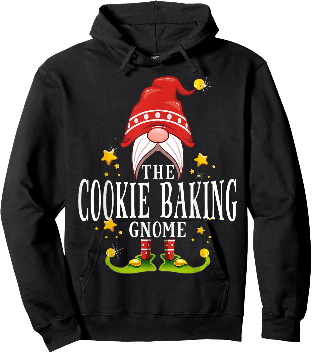 The Cookie Baking Gnome Christmas Matching Hoodie - Hoodie | Black