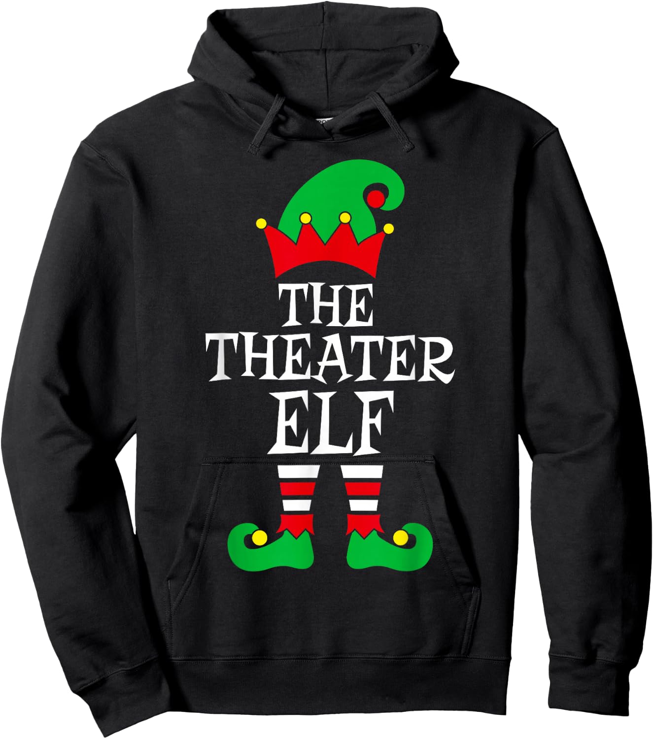 The Theater Elf Cool Christmas Apparel Hoodie - Hoodie | Black