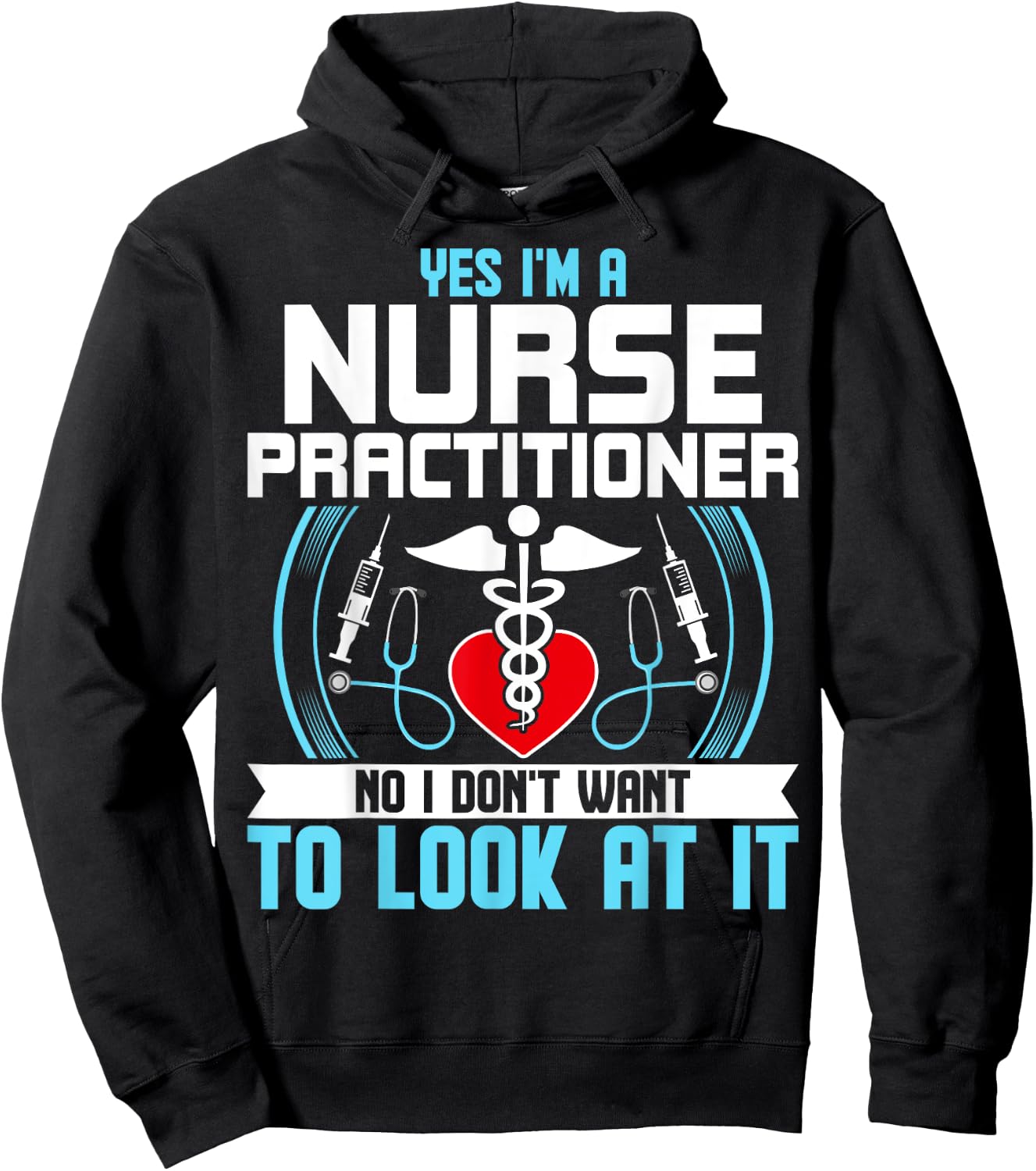 Funny NP Nursing Gifts - Yes I'm a Nurse Practitioner Hoodie - Hoodie | Black