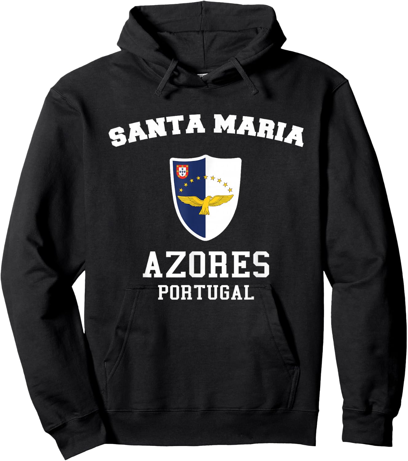 Santa Maria Azores Flag Santa Maria Portugal Island Souvenir Hoodie - Hoodie | Black