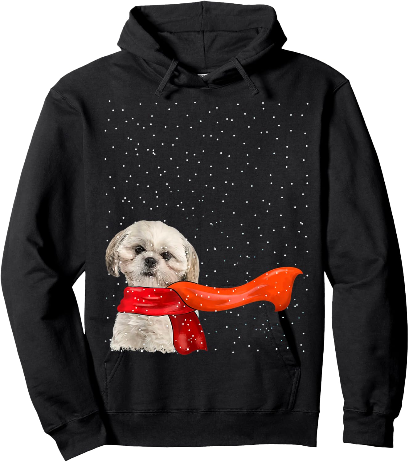Shih Tzu Dog Winter Christmas Sweater Xmas Pet Men Women Hoodie - Hoodie | Black