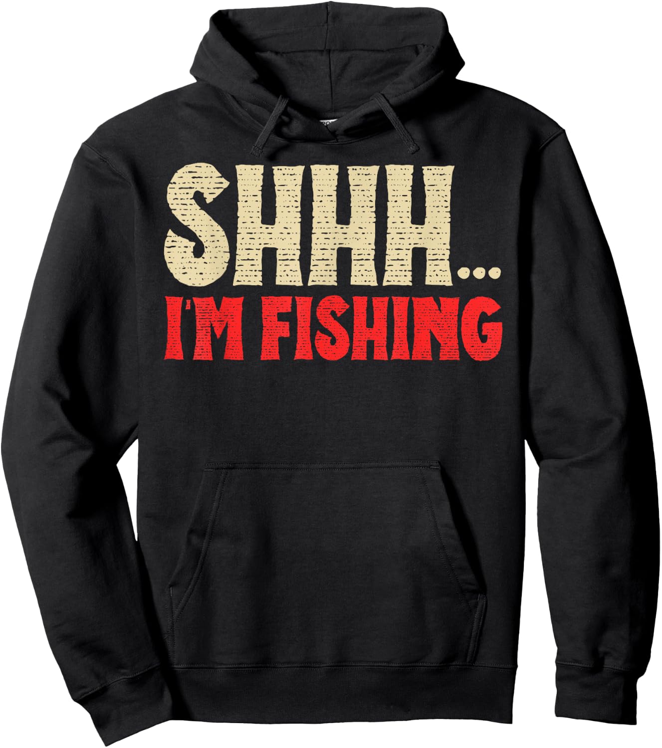 Shhh I'm Fishing Fish Lovers Retro Angler Father Dad Vintage Hoodie - Hoodie | Black