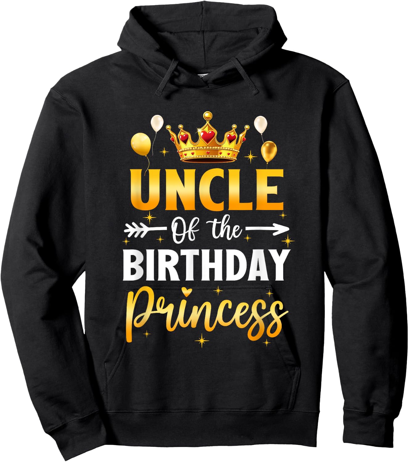 Uncle Of The Birthday Princess Birthday Girl Party Family Hoodie - Hoodie | Black