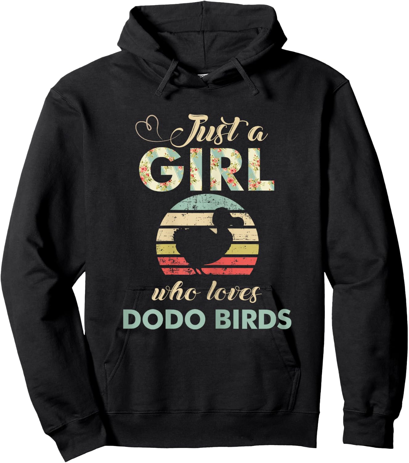 Just A Girl Who Loves Dodo Birds Retro Vintage Dodo Bird Hoodie - Hoodie | Black