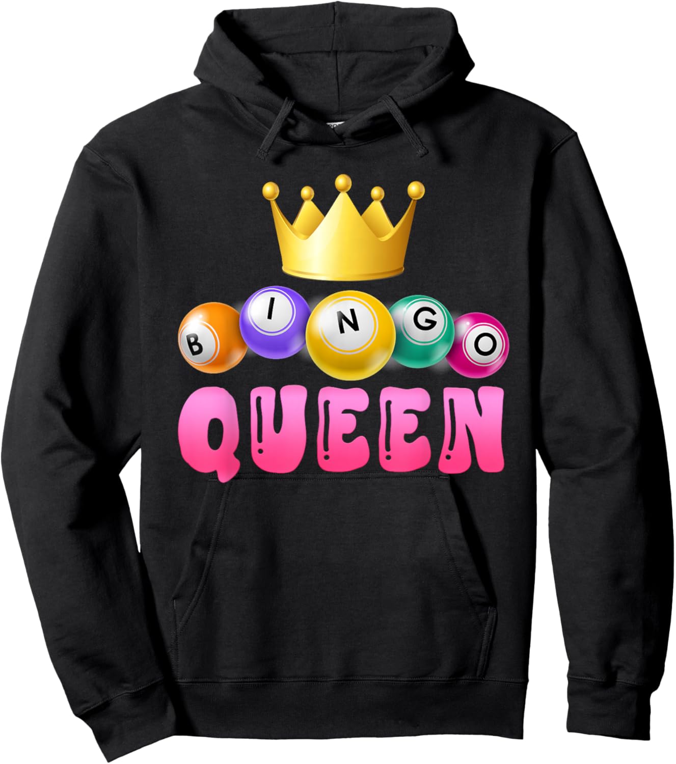 BINGO QUEEN Bingo Player Bingo Lover Bingo Hoodie - Hoodie | Black