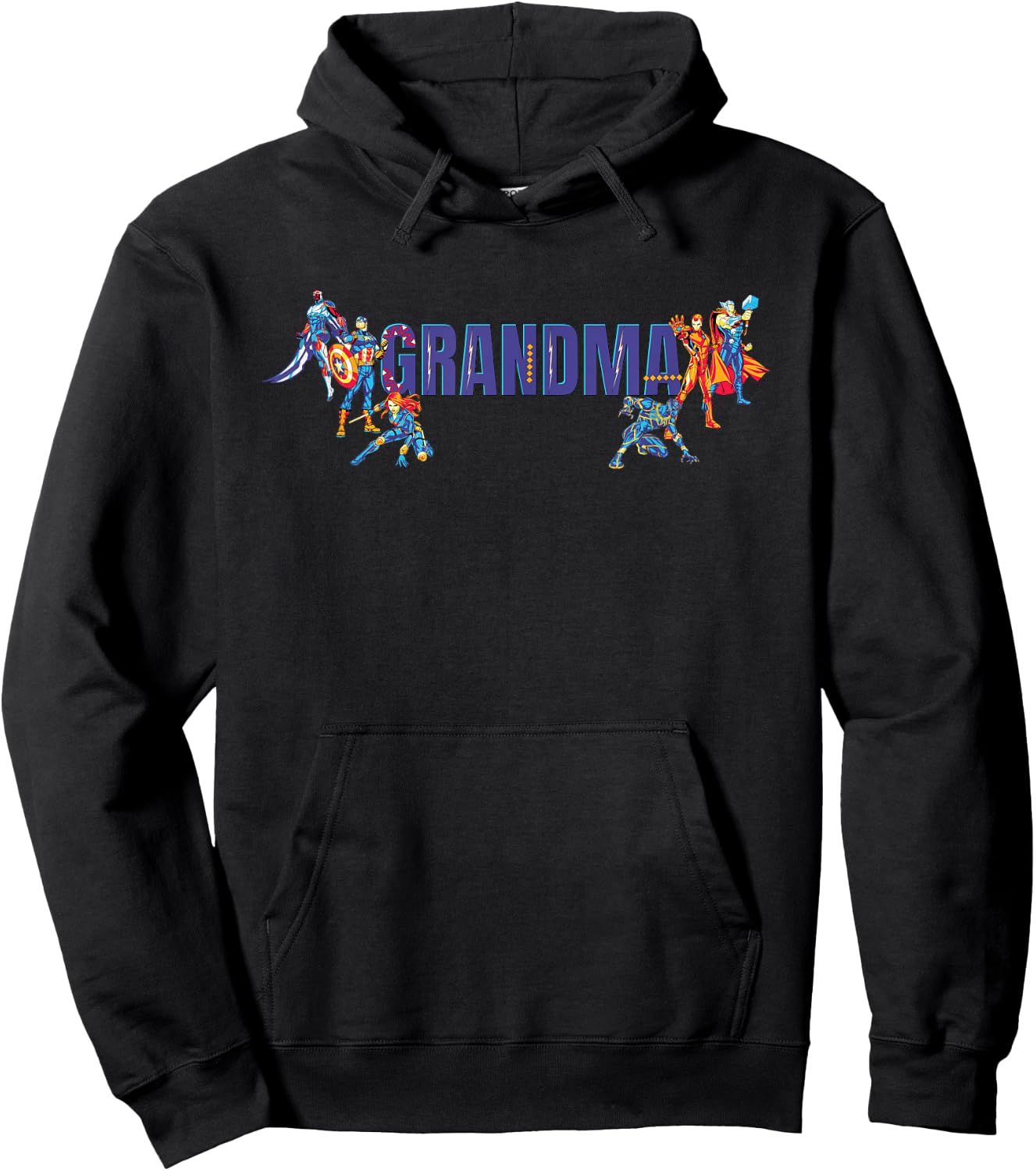 Marvel Super Heroes Avengers Family Vacation Trip Grandma Hoodie - Hoodie | Black