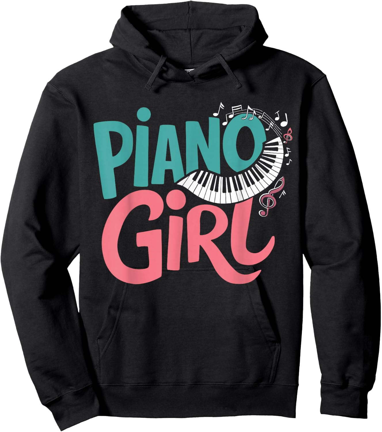 Piano Girl Pianist Music , Small, Black Hoodie - Hoodie | Black