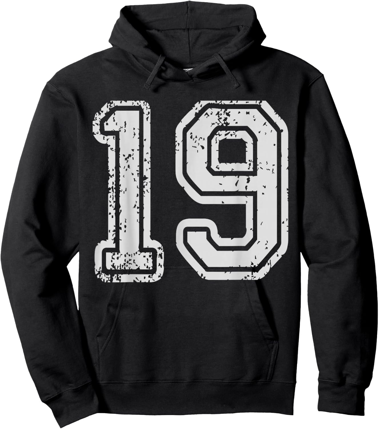 Team Jersey Uniforms Number 19 School Sports 19th Birthday Hoodie - Hoodie | Black