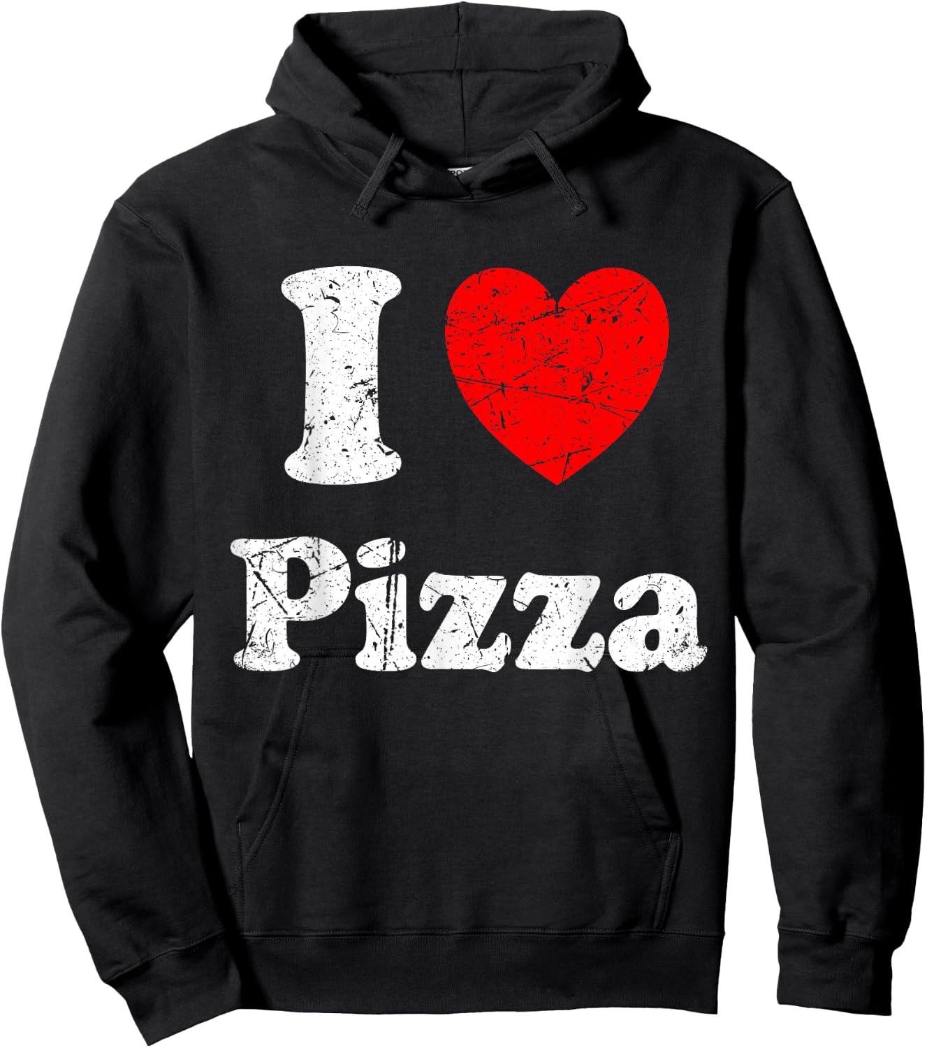 I Love Pizza Graphic Hoodie - Hoodie | Black