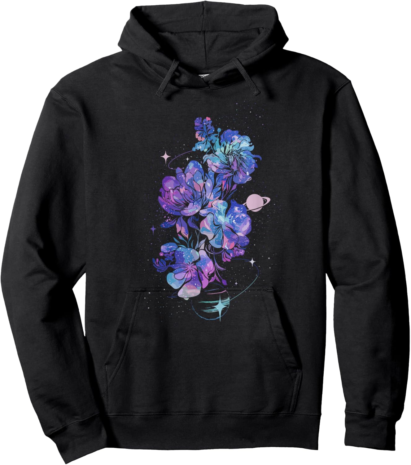 GALAXY FLORAL Graphic Hoodie - Hoodie | Black