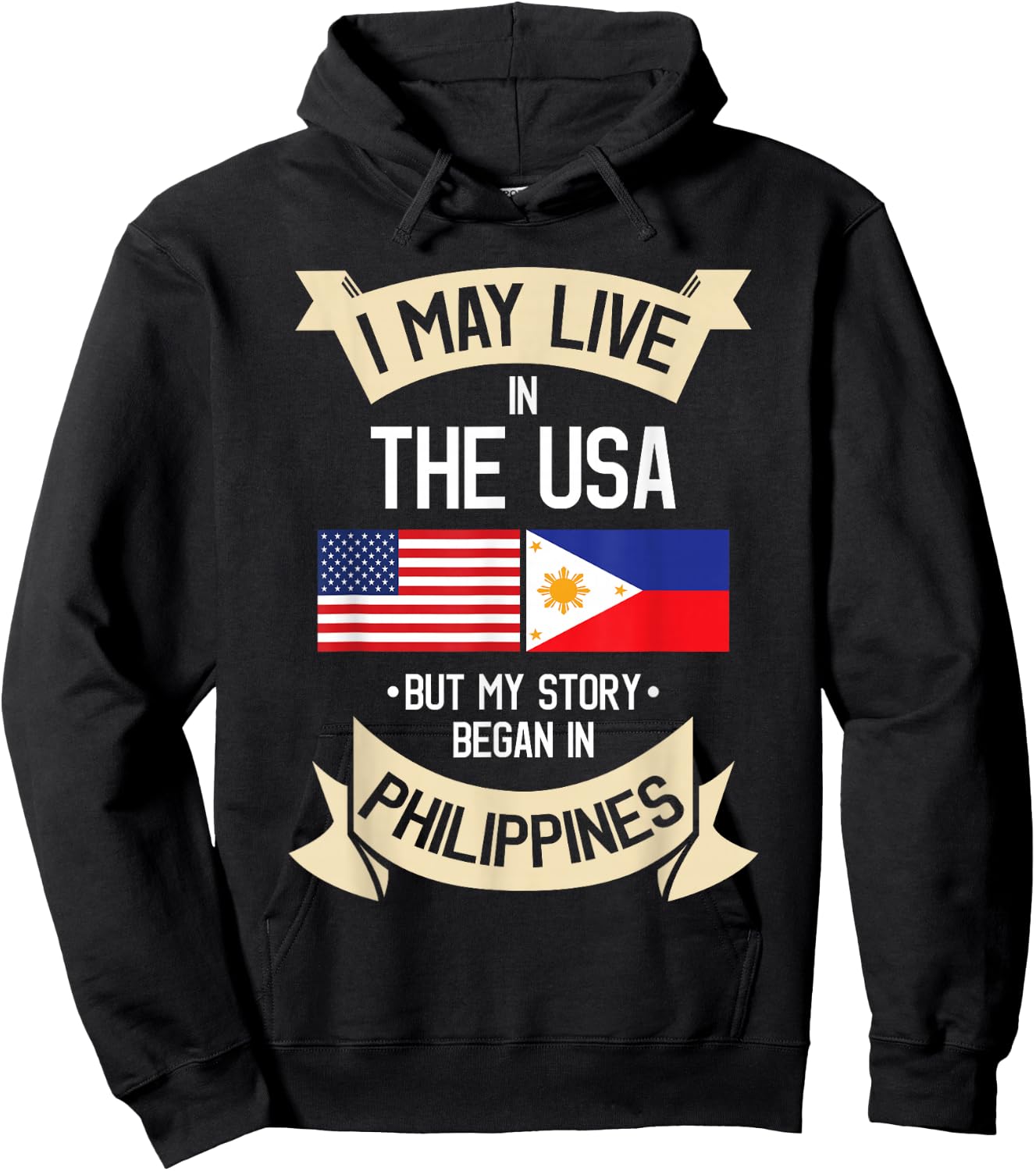 Philippines American Flag USA Filipino Roots Gifts Hoodie - Hoodie | Black