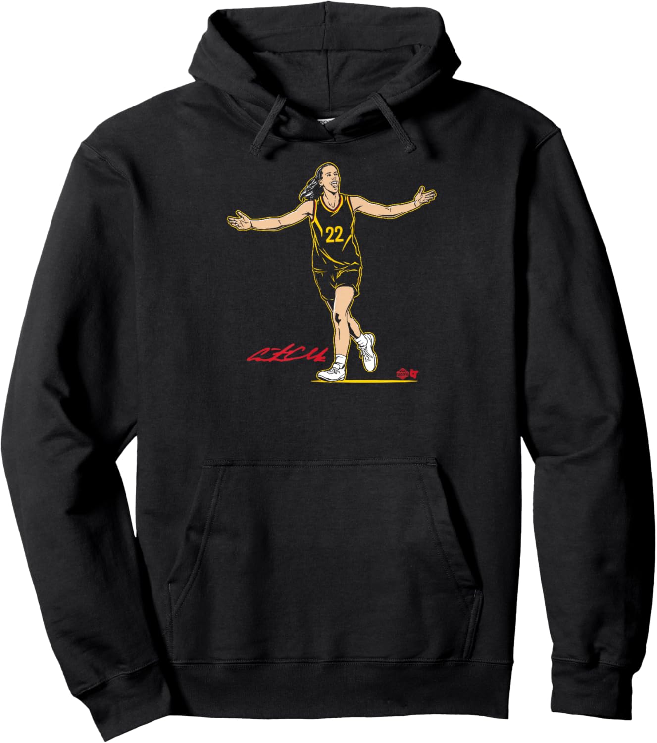 BreakingT Caitlin Clark: Superstar Pose - Indiana Basketball , Small, Blue Hoodie - Hoodie | Black