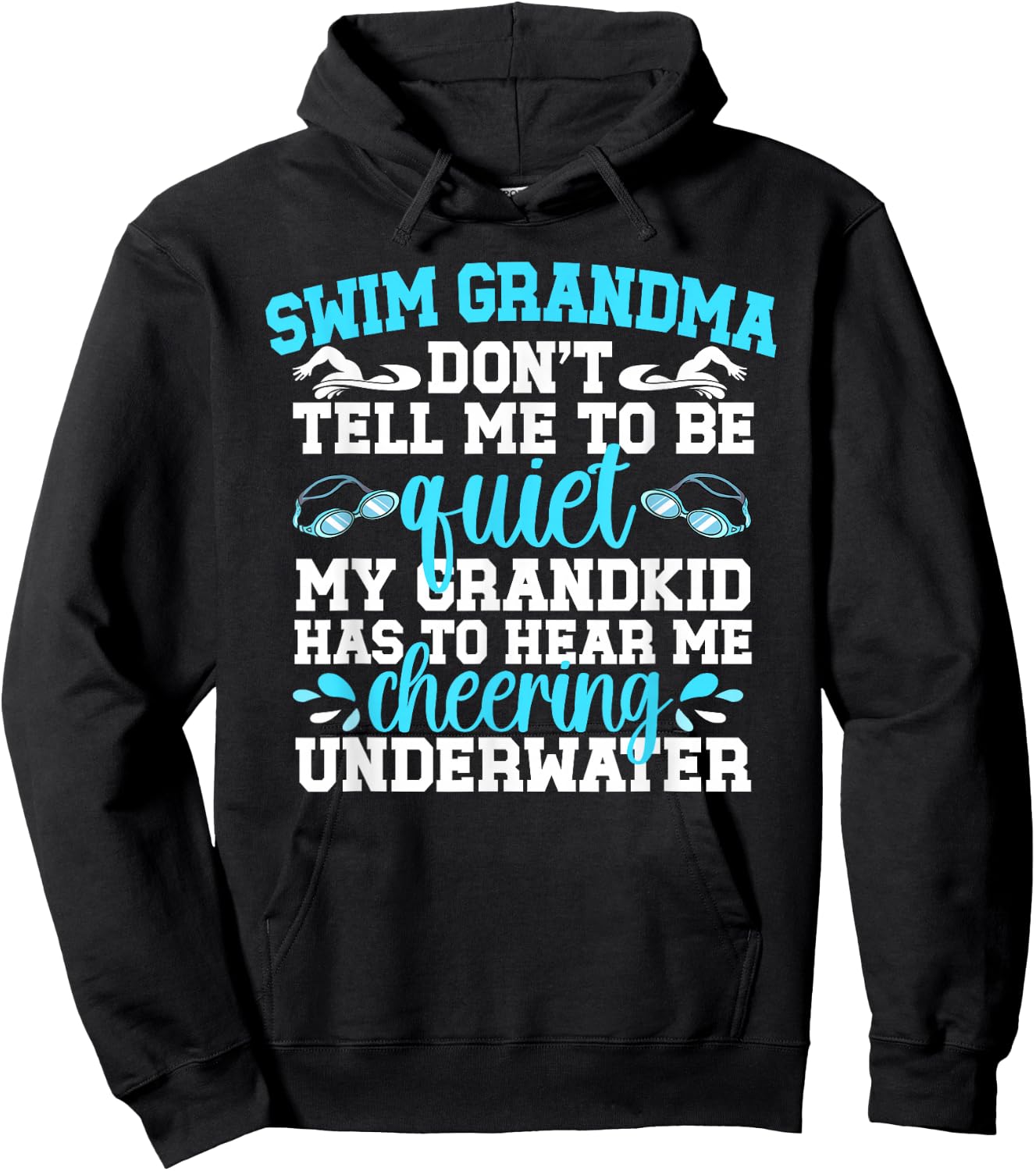 Swim Grandma Funny Swimming Grandma Of A Swimmer Grandma Hoodie - Hoodie | Black